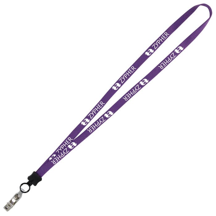 Lanyard - 5/8 inches - 34 inches - Snap with Metal Bulldog Clip
