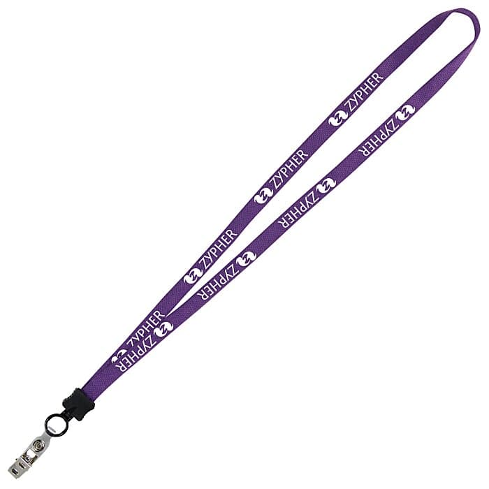 Lanyard - 5/8 inches - 36 inches - Snap with Metal Bulldog Clip