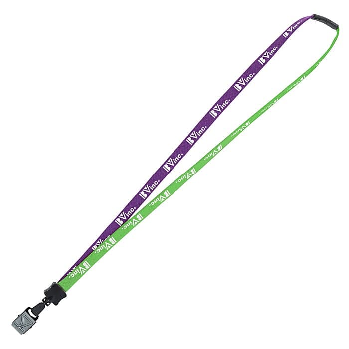 Two-Tone Cotton Lanyard - 5/8 inches - Large Metal Bulldog Clip