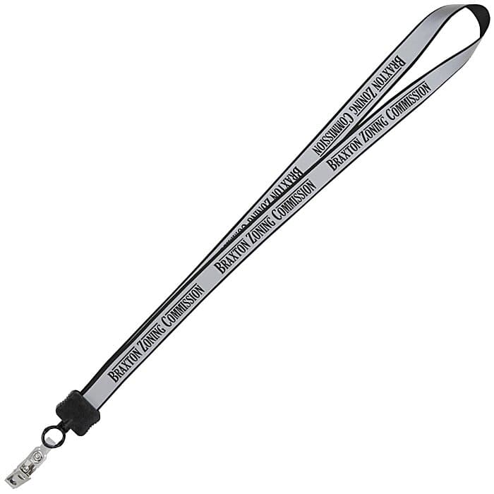 Reflective Lanyard - 3/4 inch - 34 inches - Snap with Metal Bulldog Clip