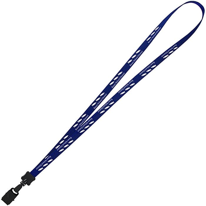 Smooth Nylon Lanyard - 1/2 inch - 32 inches - Large Metal Bulldog Clip
