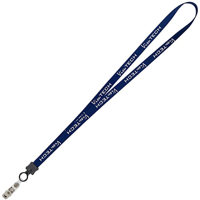 Smooth Nylon Lanyard - 1/2 inch - 34 inches - Snap with Metal Bulldog Clip