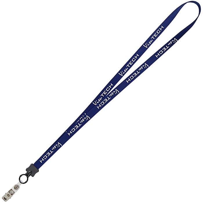 Smooth Nylon Lanyard - 1/2 inch - 36 inches - Snap with Metal Bulldog Clip