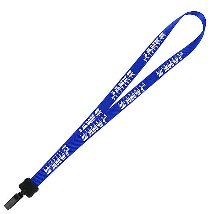 Smooth Nylon Lanyard - 3/4 inches - 32 inches - Plastic Bulldog Clip
