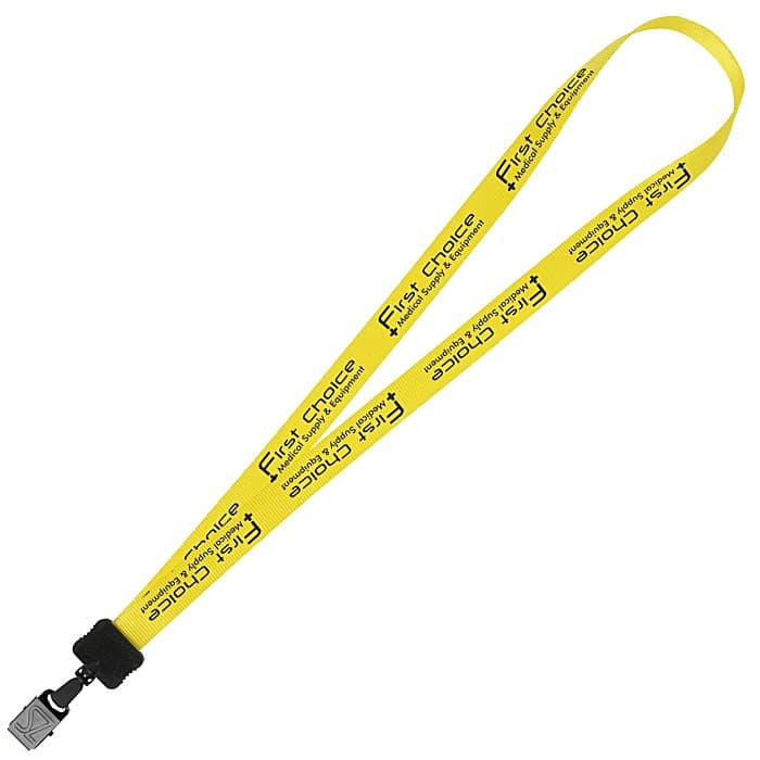 Smooth Nylon Lanyard - 3/4 inches - 32 inches - Large Metal Bulldog Clip