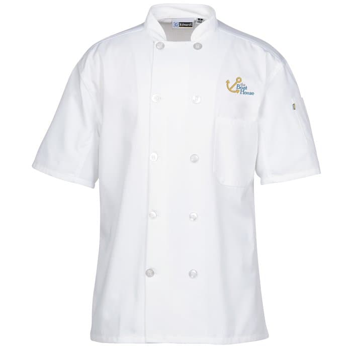 Ten Button Short Sleeve Chef Coat with Mesh Back