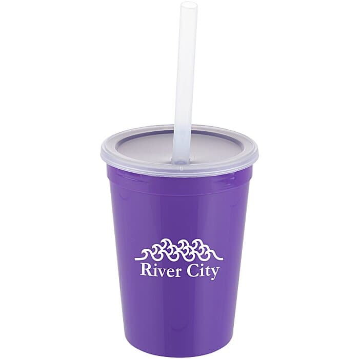 Event Stadium Cup with Lid & Straw - 12 oz