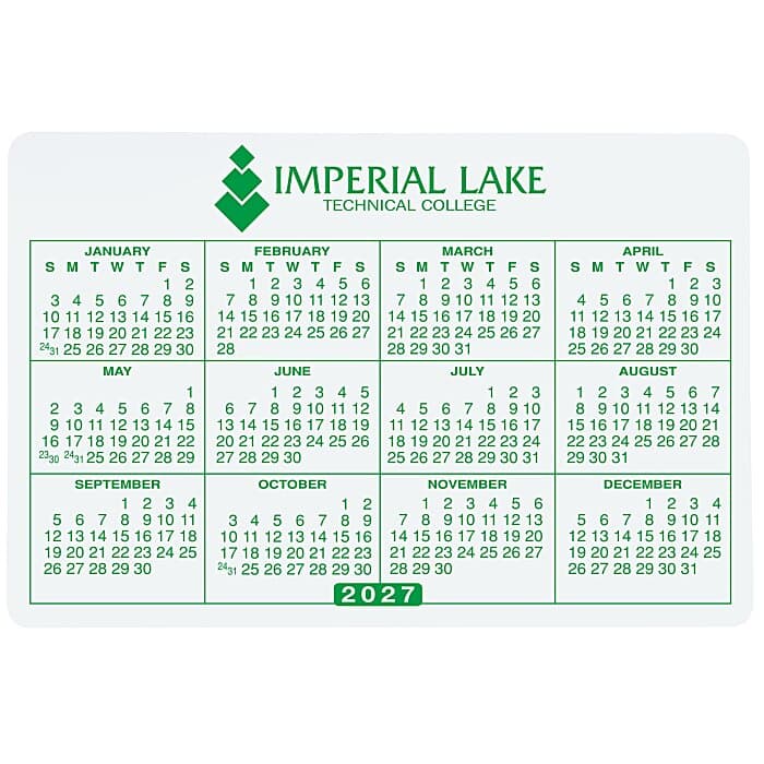 Removable Laptop Calendar - 2 3/4 inches x 4 1/8 inches