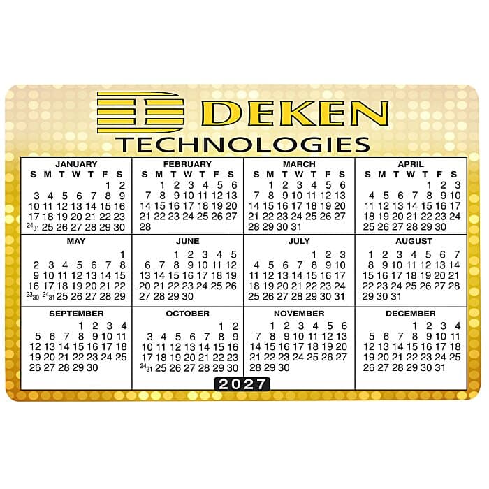 Removable Laptop Calendar - 2-3/4 inches x 4-1/8 inches - Full Color