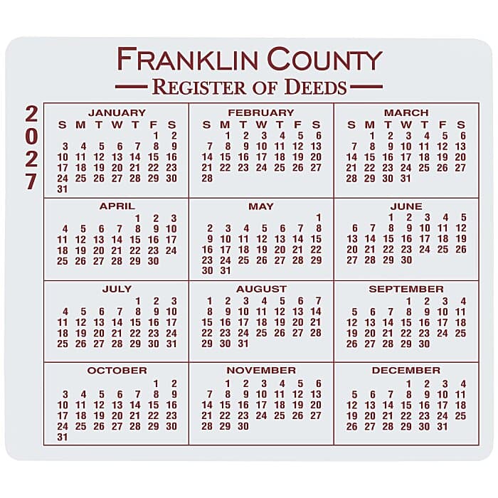 Removable Laptop Calendar - 3 1/4 inches x 3 3/4 inches