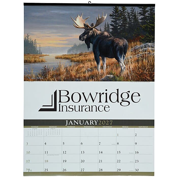 Wildlife Art Large Wall Calendar