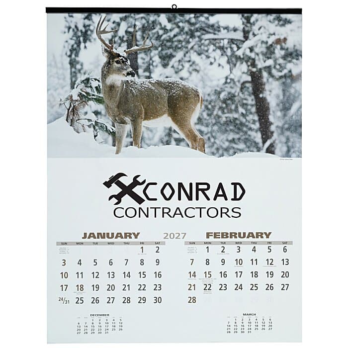 Wildlife Calendar with 2-Month View