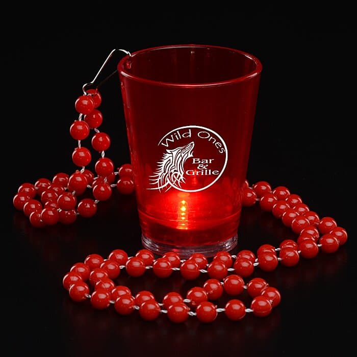 Light-Up Shot Glass on Beaded Necklace - 2 oz