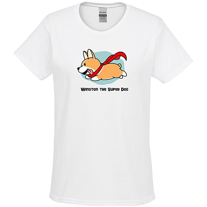 Gildan 6-oz Ultra Cotton T-Shirt - Ladies' - Full Color - White