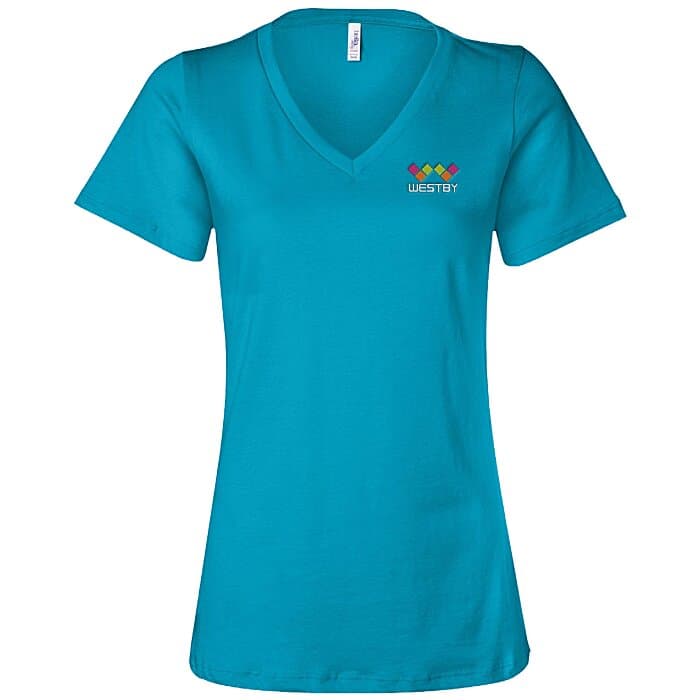 Bella+Canvas Relaxed V-Neck T-Shirt - Ladies’ - Embroidered