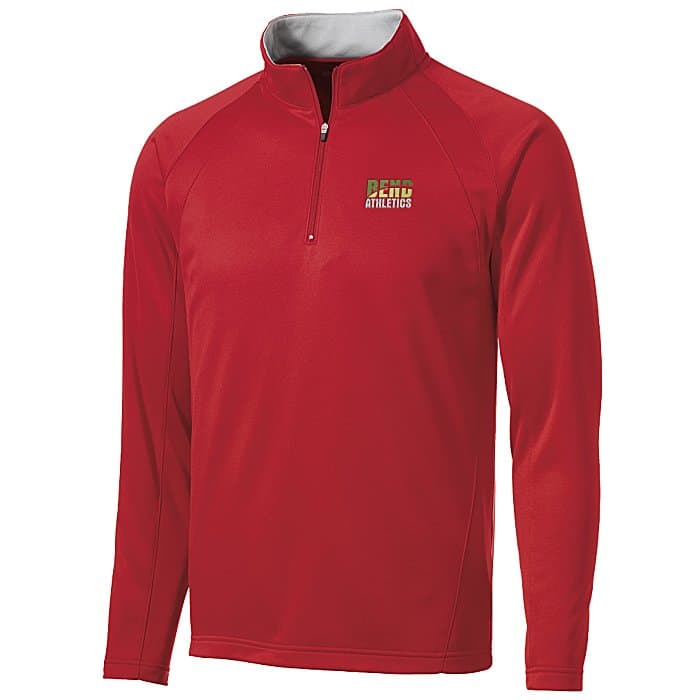 Athletic 1/4-Zip Fleece Pullover - Embroidered