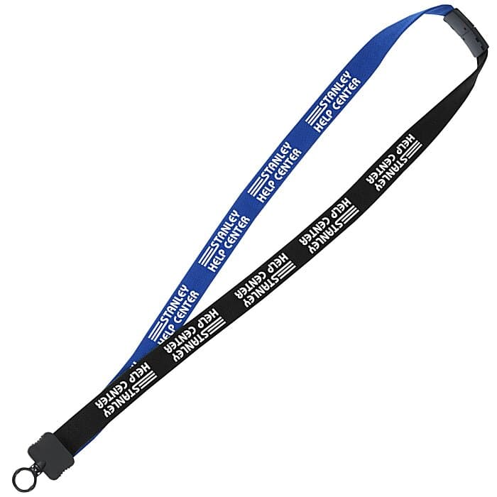 Two-Tone Cotton Lanyard - 7/8 inches - Plastic O-Ring