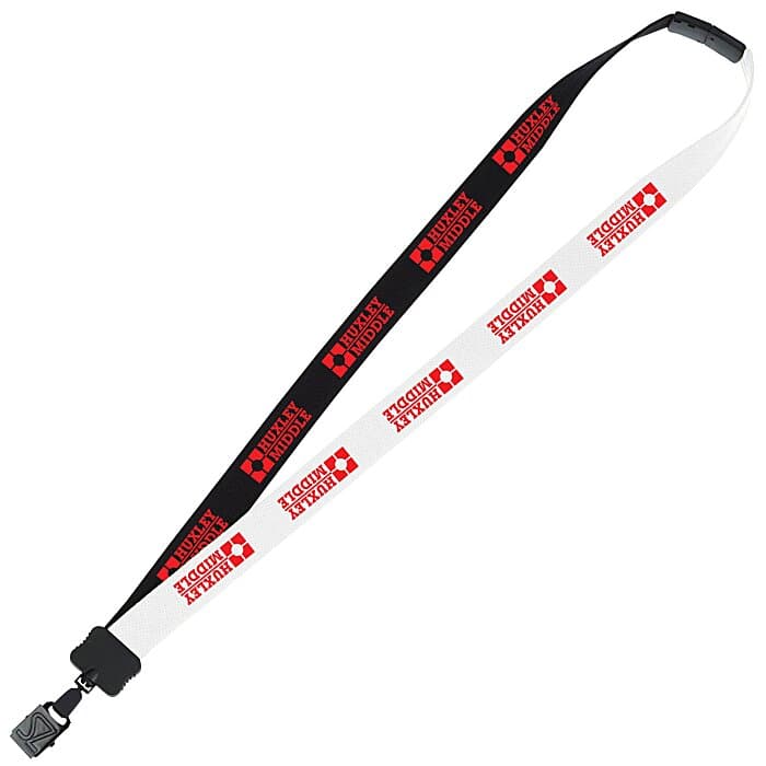 Two-Tone Cotton Lanyard - 7/8 inches - Large Metal Bulldog Clip