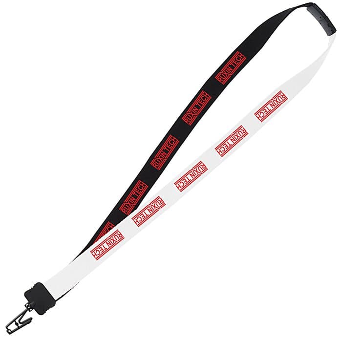 Two-Tone Cotton Lanyard - 7/8 inches - Plastic Bulldog Clip