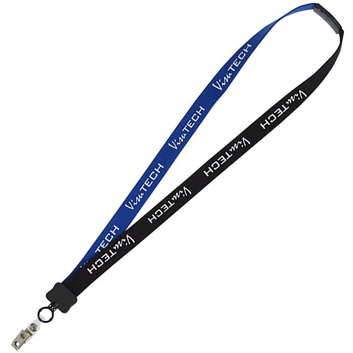 Two-Tone Cotton Lanyard - 7/8 inches - Snap with Metal Bulldog Clip