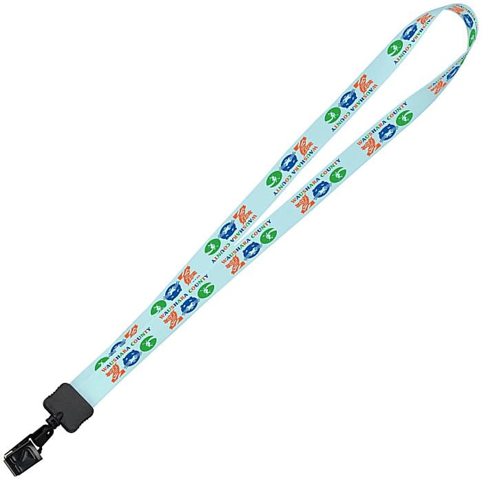 Dye-Sub Lanyard - 3/4 inches - 34 inches - Large - Metal Bulldog Clip