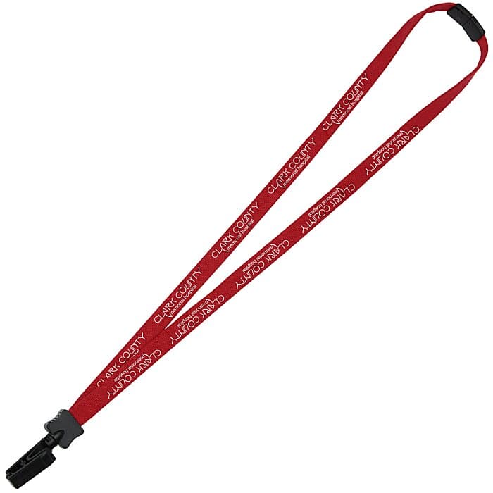 Lanyard with Neck Clasp - 5/8 inch - 32 inches - Plastic Bulldog Clip