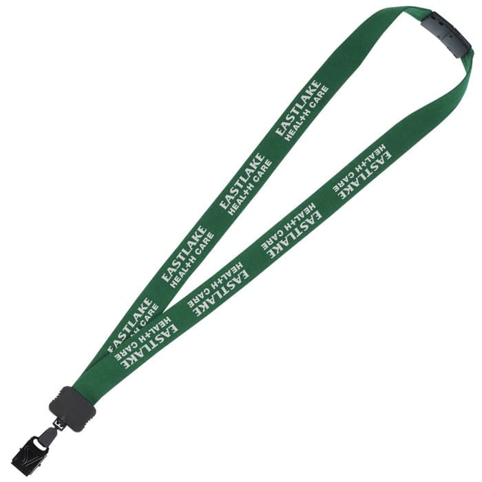 Lanyard with Neck Clasp - 7/8 inches - 32 inches - Large Metal Bulldog Clip