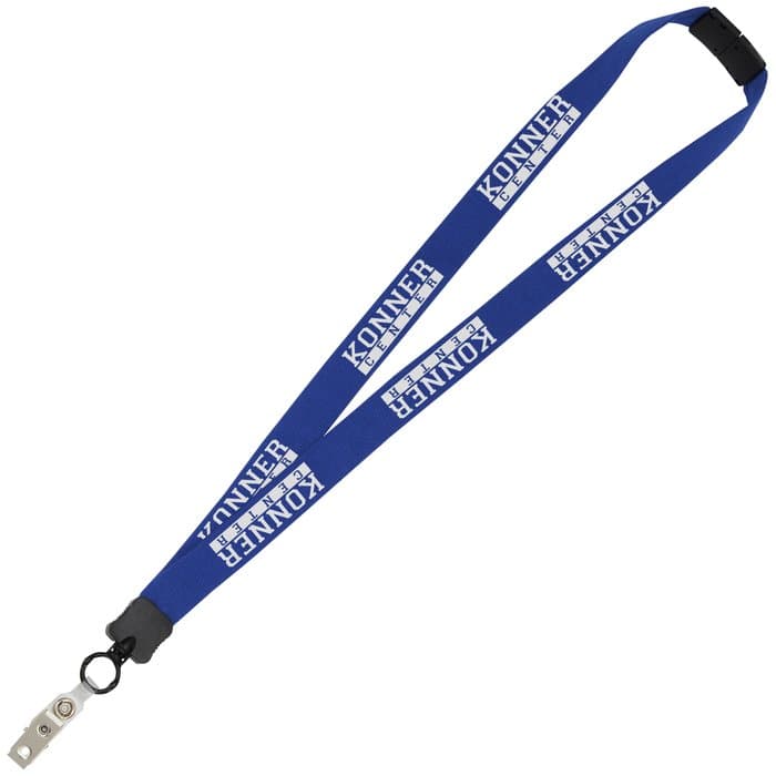Lanyard with Neck Clasp - 7/8 inch - 32 inches - Snap with Metal Bulldog Clip
