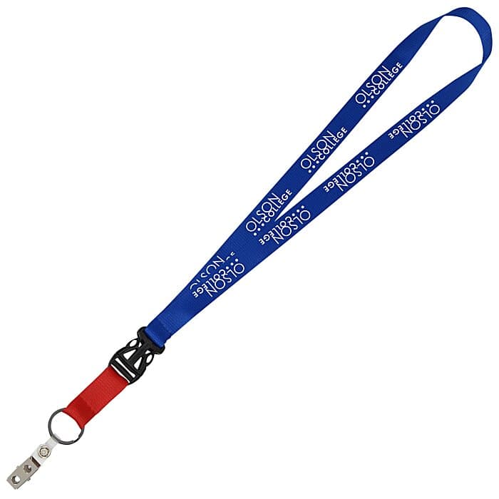 Mix and Match Econ Polyester Lanyard - 3/4 inch - 38 inches - Snap with Metal Bulldog Clip