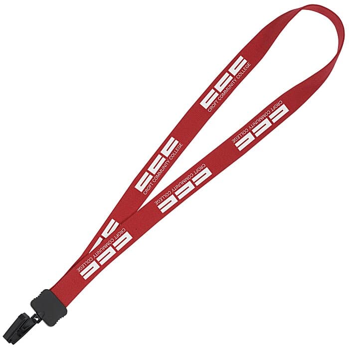 Lanyard - 7/8 inches - 32 inches - Plastic Bulldog Clip