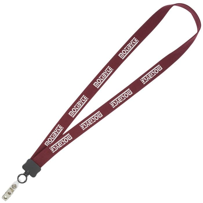 Lanyard - 7/8 inch - 34 inches - Snap with Metal Bulldog Clip