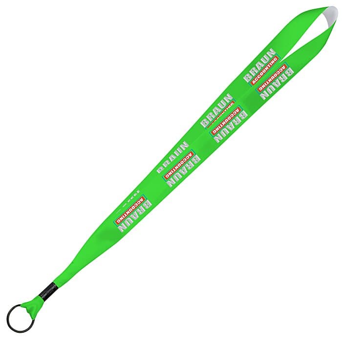 Full Color Ribbon Lanyard - 7/8 inch - 32 inches - Metal Split Ring