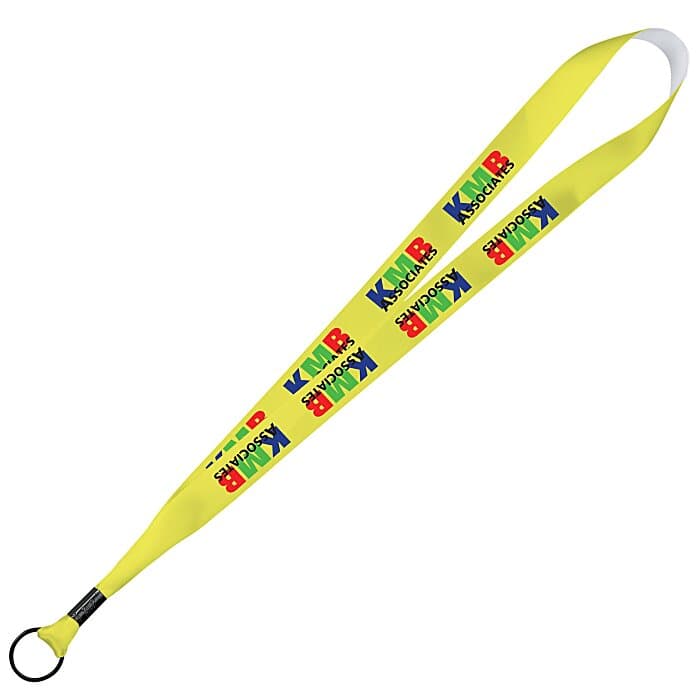 Full Color Ribbon Lanyard - 7/8 inch - 34 inches - Metal Split Ring