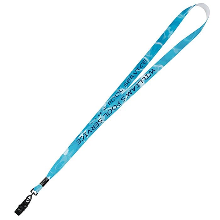Full Color Ribbon Lanyard - 5/8 inches - 34 inches - Metal Bulldog Clip