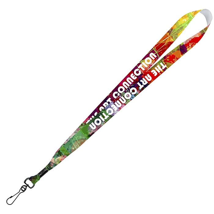 Full Color Ribbon Lanyard - 7/8 inch - 34 inches - Metal Swivel Snap Hook