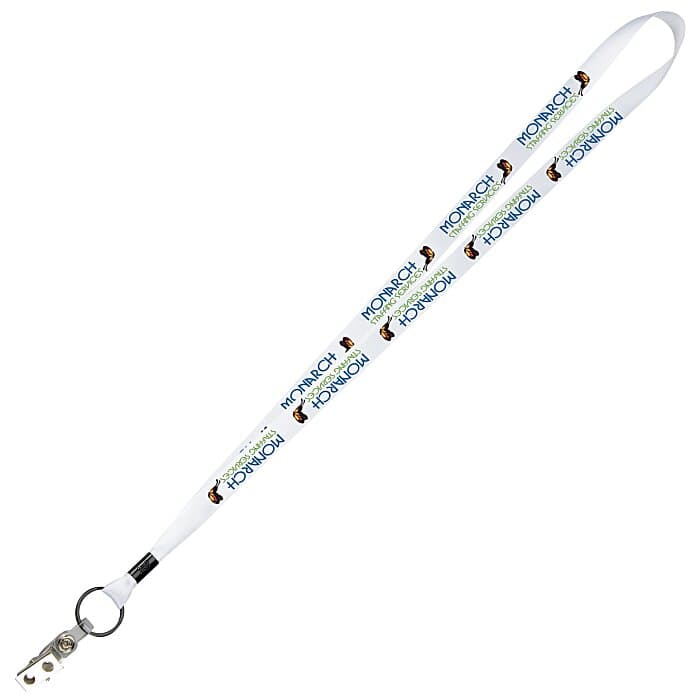 Full Color Ribbon Lanyard - 5/8 inches - 34 inches - Snap with Metal Bulldog Clip