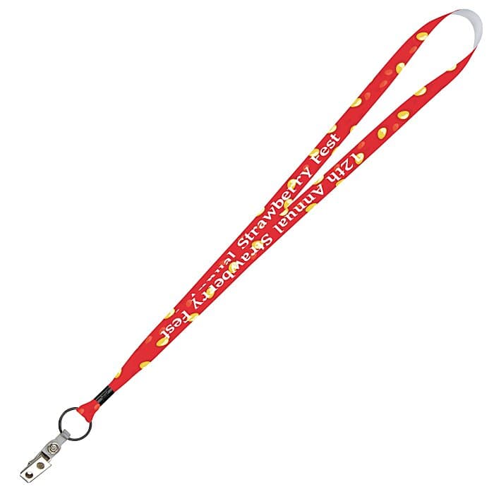 Full Color Ribbon Lanyard - 5/8 inches - 36 inches - Snap with Metal Bulldog Clip