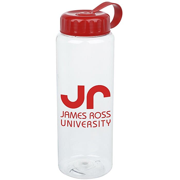 Clear Impact Guzzler Sport Bottle with Tethered Lid - 32 oz