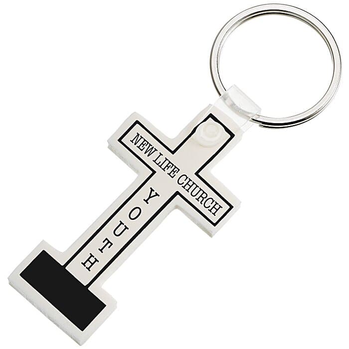 Block Cross Soft Keychain - Opaque