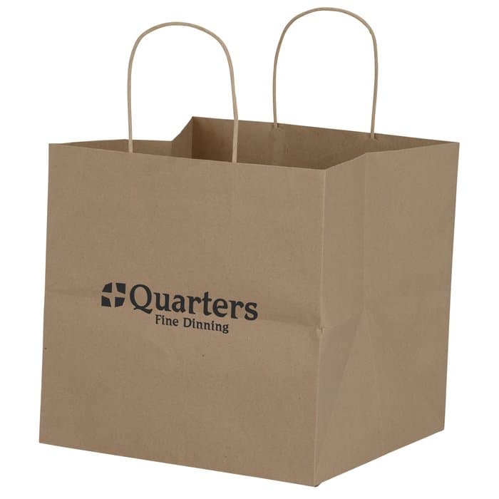 Brown Kraft Wide Gusset Paper Bag - 10 inches x 10 1/4 inches