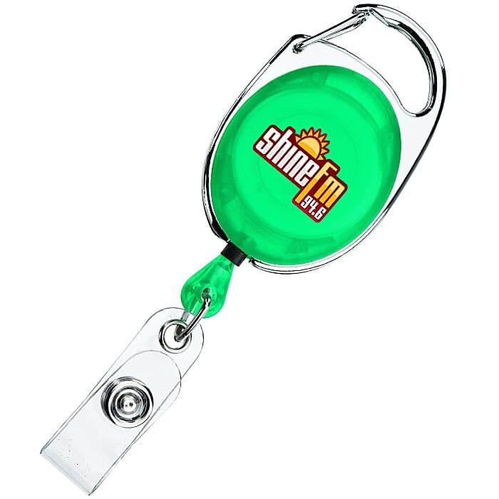 Clip-On Retractable Badge Holder - Translucent - Full Color