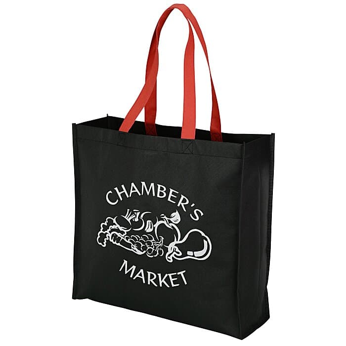 Colored Handle Tote - 14 1/2 inches x 15 1/2 inches