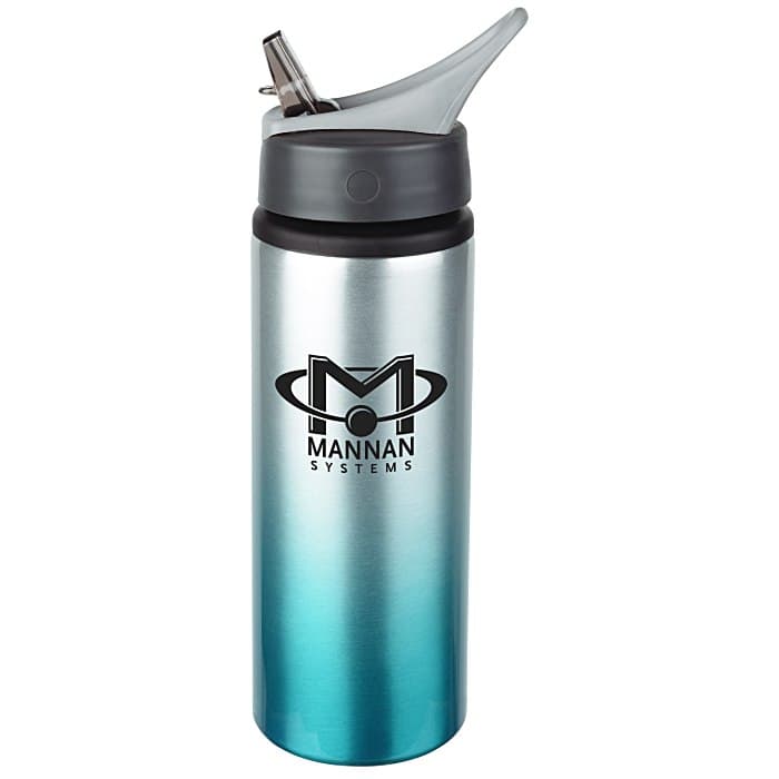 Gradient Color Aluminum Sport Bottle with Straw Lid - 24 oz