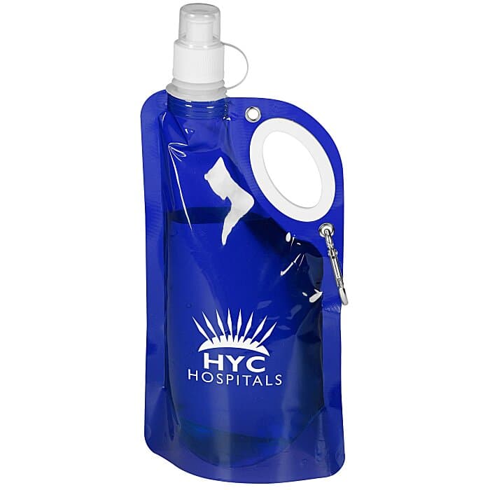 Fold Flat Water Bottle with Carabiner - 25 oz