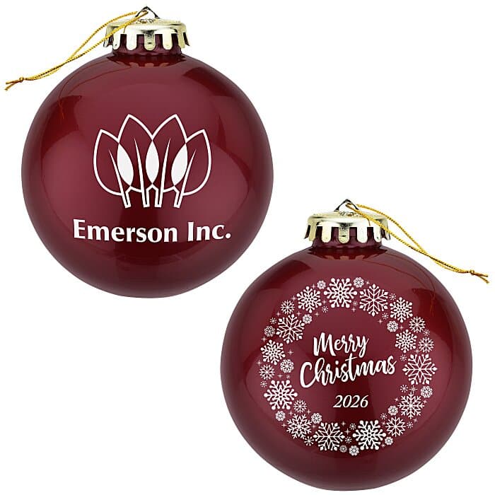 Round Shatterproof Ornament - Snowflake - Merry Christmas