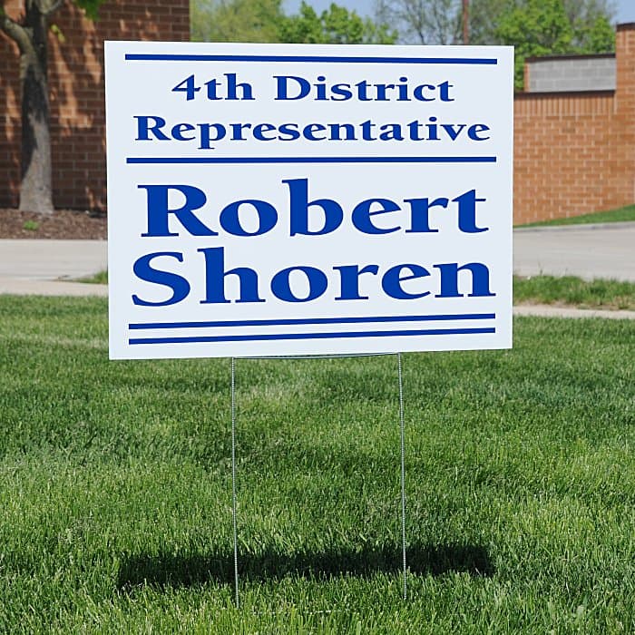 Corrugated Plastic Yard Sign with Wire Frame - 18 inches x 24 inches