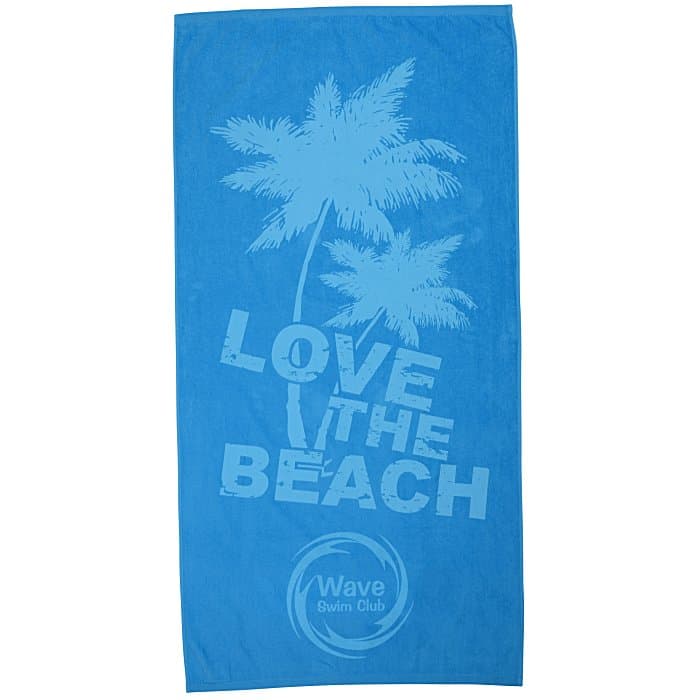 Tone on Tone Stock Art Towel - Love the Beach