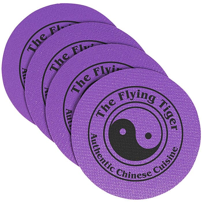 Vinyl Coasters - Set of Four - 4 inches Circle