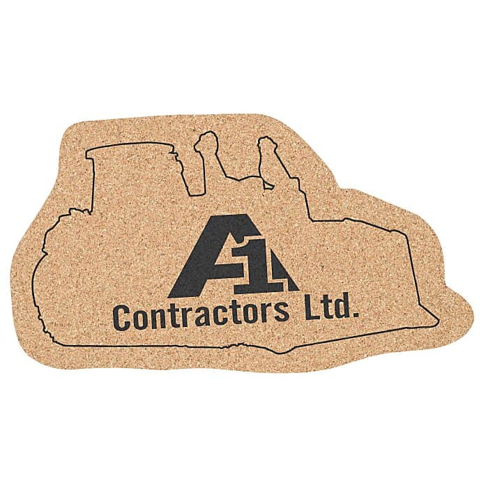 Large Cork Coaster - Bulldozer