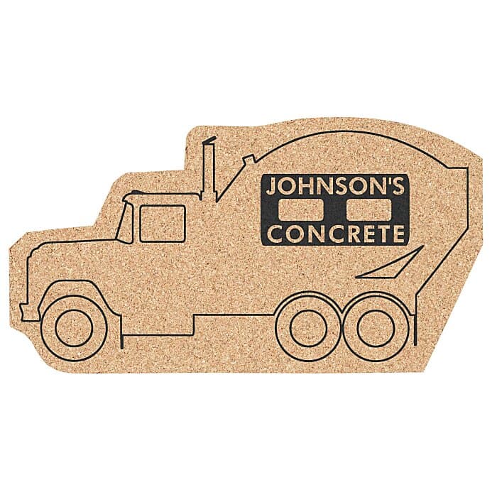 Large Cork Coaster - Cement Mixer